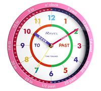 Ravel Children's 25cm Time Teacher Wall Clock - R.KC.08 - Analogue Quartz - Pink