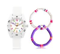 Ravel Children's 5ATM Surfer Watch and Stretch Bracelet Set - Analogue Quartz - R2244 - White/Purple