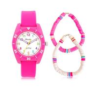 Ravel Children's 5ATM Surfer Watch and Stretch Bracelet Set - Analogue Quartz - R2245 - Pink/White