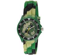 Ravel Children's Easy Read Quartz Watch with Multicolour Dial Analogue Display and Green Army Silicone Strap R1802.11
