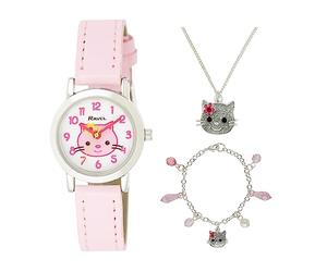 Ravel Children's 'Little Gems' Kitten Watch and Silver Plated Jewellery Set