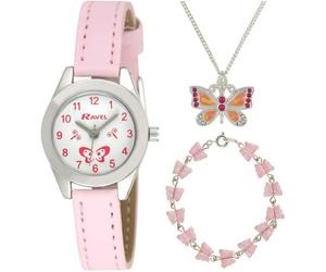 Ravel Children's 'Little Gems' Watch and Silver Plated Jewellery Set
