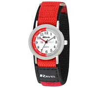 Ravel Children's Timeteacher Watch on Red and Black Easy Fasten Strap