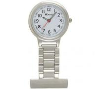 Ravel Easy-Read Nurse White Dial Silver Tone Fob Watch - R1101.10