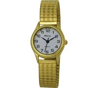 Ravel Easy Read Watch on Expandable Women's Quartz Watch with Gold Dial Analogue Display and Gold Stainless Steel Gold Plated Bracelet R0301072S
