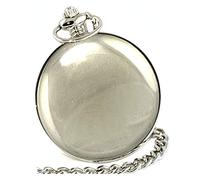HUNTER FOB/POCKET WATCH-Chrome Lid/Chain/Clip-Gift Boxed-SILVER