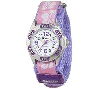 Ravel Girl's Hibiscus Flower Patterned Easy Fasten Strap Watch