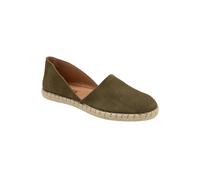 Ravel Khaki Suede 'pressen' Flat Espadrille Shoes Khaki