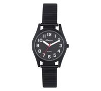 Ravel Ladies Basic Bold Easy Read Expander Bracelet Watch Black/Black R0225