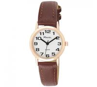 Ravel Ladies Basic White Dial Brown Leather Strap Watch R0105.42.2A
