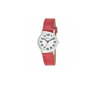 Ravel Ladies Basic White Dial Red Leather Strap Watch R0105.10.2A