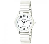 Ravel Ladies Bold Number White Dial Expander Bracelet Watch R0232.01.2