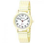Ravel Ladies Bold Number White Dial Gold Expander Bracelet Watch R0232.12.2