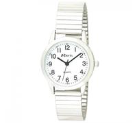Ravel Ladies Bold Number White Dial Gold Expander Bracelet Watch R0232.21.2