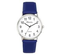 Ravel Ladies Classic Big White Dial Blue Leather Strap Watch R0129.26.1