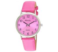 Ravel Ladies Classic Brights Leather Strap Watch Bright Pink