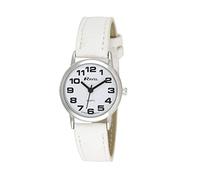 RAVEL LADIES EASY READ WHITE WATCH WITH WHITE STRAP AND CROME CASE R0105.09.2