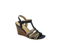 'Lagan' Leather Wedge Sandals Ravel Dark Navy 8