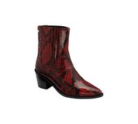 Ravel 'langton' Snake-Print Leather Ankle Boots In Red Red 3