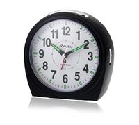 Ravel Large Art Deco Bedside / Mantel Quartz Alarm Clock - Gloss Black RC035.3