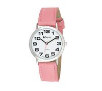 Ravel Large Case Fashion on PU Strap Women's Quartz Watch with White Dial Analogue Display and Pink Plastic Strap R0105.13.5