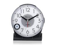 Ravel - Large Contemporary Bedside/Mantel Quartz Alarm Clock with Silent Sweep Second Hand, Snooze and Full LED Superlight - RC036.3 - Black