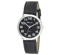 Ravel Mens Basic Black Dial Black Leather Strap Watch R0105.07.1A