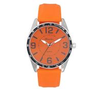 Ravel - Men's Big Digit Silver Tone Watch with Black Top Ring on Silicone Sports Strap - Analogue Quartz - RS001.08 - Orange