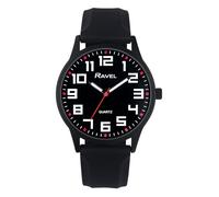 Ravel - Men's Black Cased Watch with Silicon Sports Strap and Highlighted Hour Markers - Analogue Quartz - RS003.03 - Black