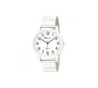 Ravel Mens Bold Number White Dial Gold Expander Bracelet Watch