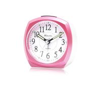 Ravel - Midsize Small Two Toned Pastille Alarm Clock with Snooze and Light - Analogue Quartz - RC047.5 - White/Pink