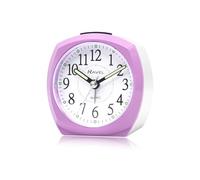 Ravel - Midsize Small Two Toned Pastille Alarm Clock with Snooze and Light - Analogue Quartz - RC047.7 - White/Purple