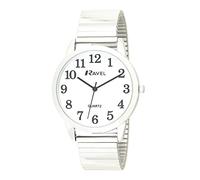 Ravel Modern Minimal Everyday Quartz Watch on Stainless Steel Expander for Men (36mm case) - R0232.01.1 - Silver Tone