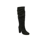 Ravel 'osney' Suede Ruched Knee-High Boots In Black Black 7