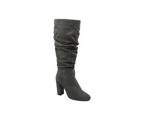 Ravel 'osney' Suede Ruched Knee-High Boots In Grey Grey