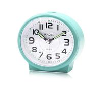 Ravel - Oval Modern Midsize Bedside Alarm Clock with Snooze and Light - Analogue Quartz - RC046 .11 - Green