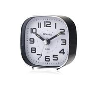 Ravel - Petite Bedside Quartz Alarm Clock with Sweep Second Hand - RC038.3 - Black/Chrome