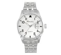 Ravel Plus - Men's 40mm Round 3ATM Calendar Watch with Sapphire Coated Lens and Sunray Dial - Japanese Analogue Quartz - RPD-01-04