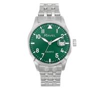 Ravel Plus - Men's 40mm Round 3ATM Calendar Watch with Sapphire Coated Lens and Sunray Dial - Japanese Analogue Quartz - RPD-01-04