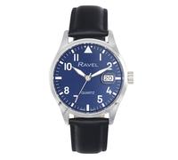 Ravel Plus - Men's 40mm Round 3ATM Calendar Watch with Sapphire Coated Lens and Sunray Dial - Japanese Analogue Quartz - RPD-01-04