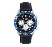 Ravel Plus - Men's 42mm Silver Tone Chronograph Sports Watch with Uni-Directional Rotating Bezel - 5ATM - Japanese Analogue Quartz - RP.CHR-05-09