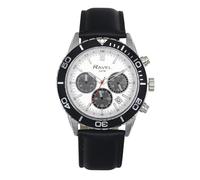 Ravel Plus - Men's 42mm Silver Tone Chronograph Sports Watch with Uni-Directional Rotating Bezel - 5ATM - Japanese Analogue Quartz - RP.CHR-05-09