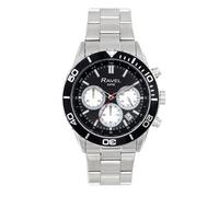Ravel Plus - Men's 42mm Silver Tone Chronograph Sports Watch with Uni-Directional Rotating Bezel - 5ATM - Japanese Analogue Quartz - RP.CHR-05-09