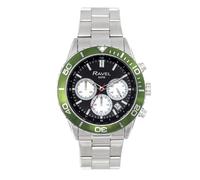 Ravel Plus - Men's 42mm Silver Tone Chronograph Sports Watch with Uni-Directional Rotating Bezel - 5ATM - Japanese Analogue Quartz - RP.CHR-05-09