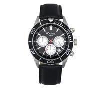 Ravel Plus - Men's 42mm Silver Tone Chronograph Sports Watch with Uni-Directional Rotating Bezel - 5ATM - Japanese Analogue Quartz - RP.CHR-05-09