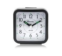 Ravel Rectangular Mini Bedside Quartz Alarm Clock - Black RC043.3
