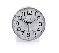 Ravel - Round Mid Sized Bedside Quartz Alarm Clock - RC039.4 - White