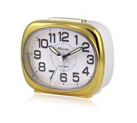 Ravel Small sized pillow shaped Bedside Quartz Alarm Clock - White / Gold RC040.42