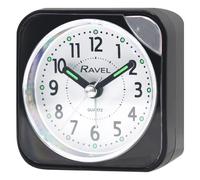 Ravel Small Square Quartz Travel Alarm Clock - Black RC001.33