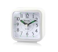 Ravel - Small Travel Alarm Clock with Snooze and Light - Analogue Quartz - RC043.4 - White